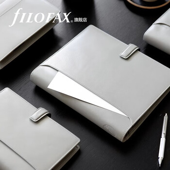 Filofax英国进口2026年内页日程本真牛皮日记本商务办公笔记活页本手帐lockwood系列A6石灰色手帐款022663