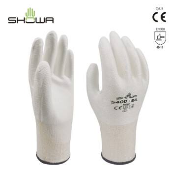 尚和手套(SHOWA) PU涂层防割手套 HPPE防切耐割耐磨工地防护手套540D 白色1双 L码 300459