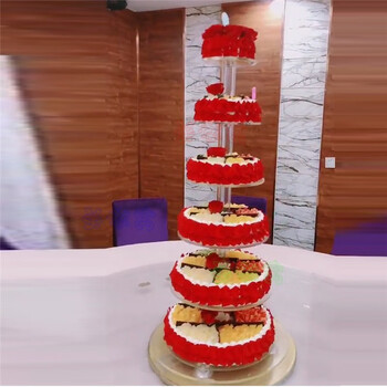 蛋糕同城配送三层水果年会婚礼祝寿开业牛年庆典全国定制a款6层18英寸