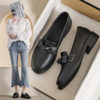 豆豆鞋女冬款冬天冬季真皮小皮鞋女冬季英伦风小黑色豆豆春秋职业软底