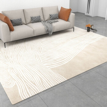 嘉瑞宝(JRB) INS风抽象地毯北欧现代简约卧室床边垫线条少女 客厅地毯140*200cm 暖居