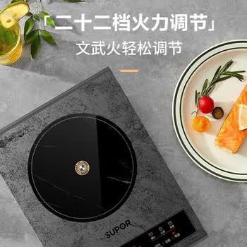 苏泊尔（SUPOR）电磁炉智能触控定时多功能精控测温 2200W大功率 电磁炉炒锅汤锅双锅 C22-ID37