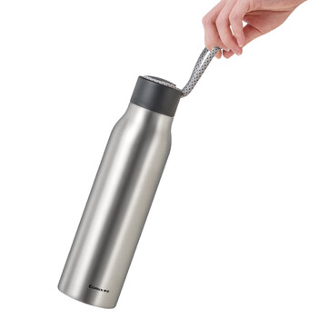 齐心（COMIX）保温杯304不锈钢内胆手提保温杯男士商务黑色LC-509 600ml 