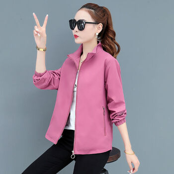 尹妃瑄宽松休闲外套女夹克衫韩版百搭母亲洋气上衣夹克风衣女甜美流行