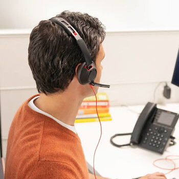 博诣 POLY惠普C5210TYPE-C/USB-A+3.5头戴式电脑办公降噪耳机多种接口