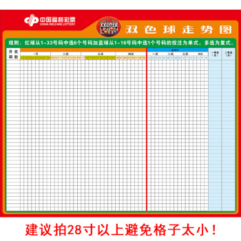 彩票雙色球走勢圖表格可擦寫表格滾動家用投注站大樂透預測分析圖雙色