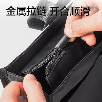 得力（deli）(deli)时尚简约公文包出差事务包办公手提包 便携双前袋男女商务会议手提袋 黑色BG211 