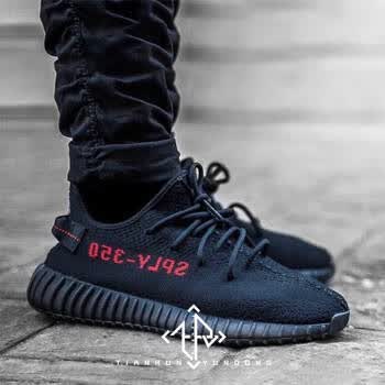 潮阿迪达斯adidasyeezyboost350v2黑红字椰子跑步鞋cp9652cp9652425