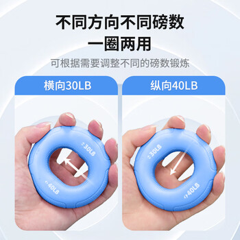 安踏握力器硅胶握力圈手指康复训练手力男女腕力健身练小臂便捷 蓝色