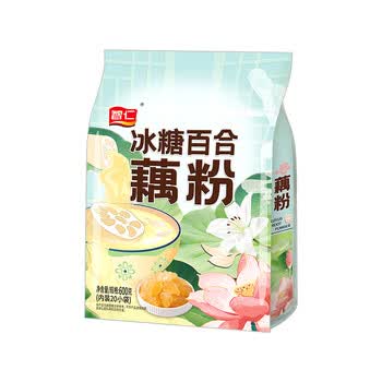 智仁 冰糖百合藕粉 早餐莲藕粉 营养代餐粉速溶 独立小袋装600g