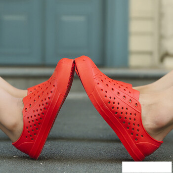 鞋女士塑料凉鞋情侣防滑果冻鞋软底海边沙滩拖鞋玛丽珍凉鞋女 红色a款