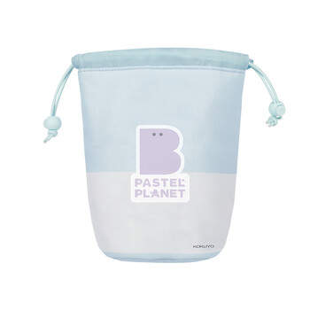 国誉(KOKUYO)淡彩星球·多功能站立式大开口笔袋收纳包化妆包 蓝色 WSG-PCJ212B