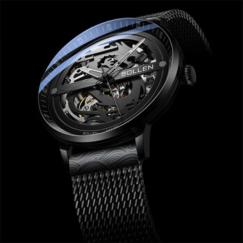 名表时尚潮流简约学生手表男黑色防水男式腕表瑞士品质sl317黑龙黑面