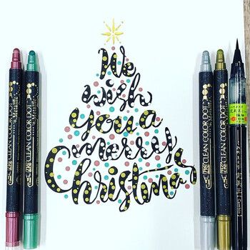 吴竹（KURETAKE）文具大赏进口ZIG圆点笔点点笔金属6色套装TC-8100/6V水彩笔