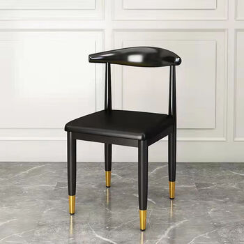 迈途森铁艺牛角椅子靠背家用餐椅北欧餐桌椅现代轻奢简约餐厅时尚凳子