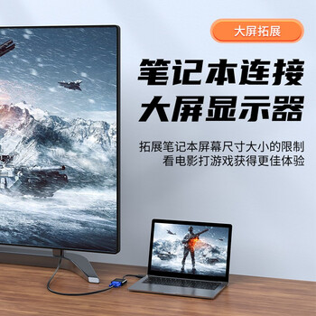 胜为（shengwei）HDMI转VGA线转换器 高清视频转接头适配器 笔记本电脑机顶盒连接电视显示器投影仪 黑HV-602
