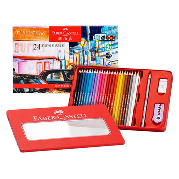 辉柏嘉（Faber-castell）彩铅水溶性彩色铅笔24色组合套装都市色系514026美术写生