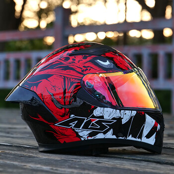 艾狮摩托车头盔男全盔3c认证女四季通用冬季蓝牙机车骑士电动车灰 红