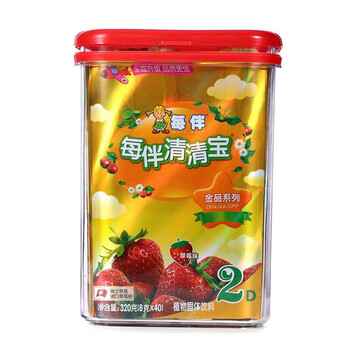 每伴清清宝 可搭配婴幼儿菊花晶植物配方宝宝辅食 积食固体饮料冲剂 金品2段草莓单罐装