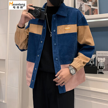 哈森朗帅气春秋季新款男装潮牌韩版胖子宽松大码加大上衣夹克女仔外套