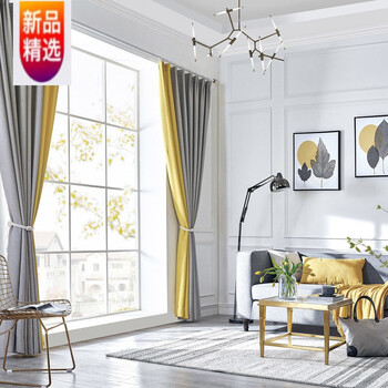 网红ins窗帘遮光北欧简约现代卧室客厅飘窗落地窗全遮光成品窗帘流星