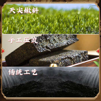 白沙溪茶叶安化黑茶金花茯茶砖茶龙年生肖天茯茶1000g礼盒装送礼
