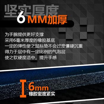 猫斯派 QcK Heavy M 320*270*6mm游戏电竞鼠标垫 中小号锁边电脑键盘桌垫 黑灰色