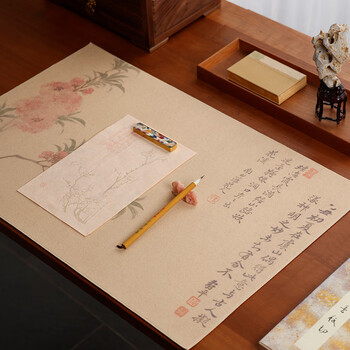 漢墨彩画锁边羊毛毛毡 创意卷装双层可用书法初夏毛毡垫 文房四宝毛笔练字作品专用毛毡布桌垫礼盒装