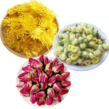 菊花100g 玫瑰花100g 白梅花100g組合