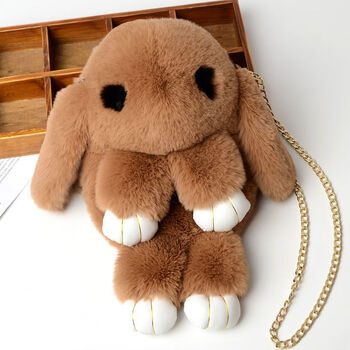 包包女斜跨单肩女孩兔子包儿童学生公主韩版百搭可爱礼物定制 深卡其