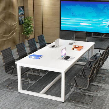 会议桌长桌会议室桌椅组合简约现代长桌子工作台办公桌培训桌定制白白