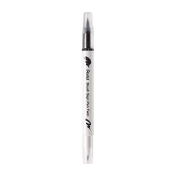 派通（Pentel ）双头柔绘笔软头手账笔学生马克笔彩绘绘画笔花体英文素材美术动漫水彩SESW30C-T118E深棕色水彩笔