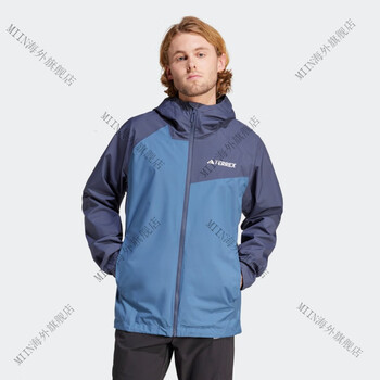 帽外套冲锋衣男装春季新款adidas阿迪达斯官方terrex奇迹青灰暗藏青am