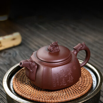 茶器 紫砂壷 四方壺抽角四方偉人壺 煎茶器 急須 中国茶器 茶器 紫砂