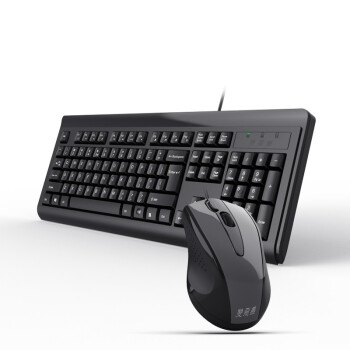 双飞燕（A4TECH）KB-N8510 键鼠套装 有线键盘鼠标套装 电脑办公鼠标键盘套装 笔记本外接薄膜键盘 黑色