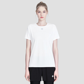 迪桑特descentecycling系列女子夏季新款骑行运动短袖针织衫t恤wt白色