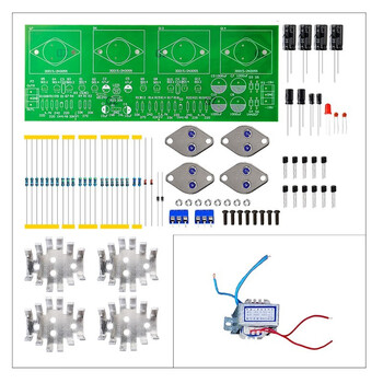 伍陆电子 100W大功率OCL双声道功放板套件电子制作DIY焊接电路板TJ-56-4A 套件+双12V变压器