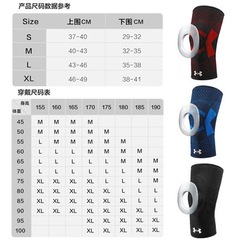 安德玛(Under Armour)护膝运动夏天跑步男女半月板损伤医专用薄款登山足篮排羽毛球 M码 安德玛(Under Armour)护膝运动夏天跑步男女半月板损伤医专用薄款登山足篮排羽毛球 M码