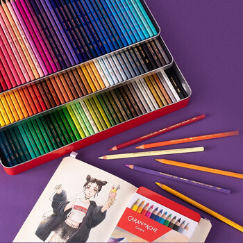 凯兰帝（CARAN  d'ACHE）【热卖商品】瑞士卡达 水溶性彩色铅笔绘画套装 SUPRACOLOR铁盒装30色 3888330 速写素描