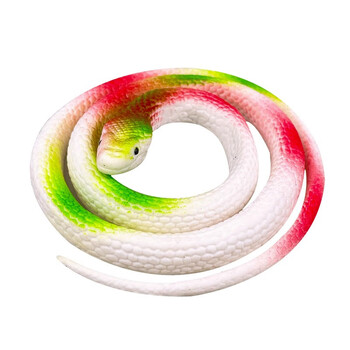 贝诺尼儿童仿真蛇橡胶眼镜蛇圆头蛇软胶动物模型 白色圆头蛇-65cm