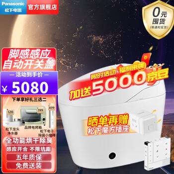 松下(Panasonic)智能马桶一体机全自动感应电动日本马桶小户型即热脚感冲水坐便器 2n615豪华款脚感冲水+自动开盖