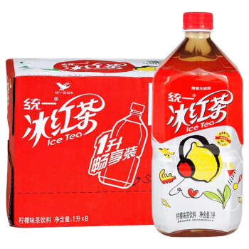 统一冰红茶1l*4/8瓶1000ml大瓶装柠檬味饮料夏季茶味饮品 红茶1l*4瓶