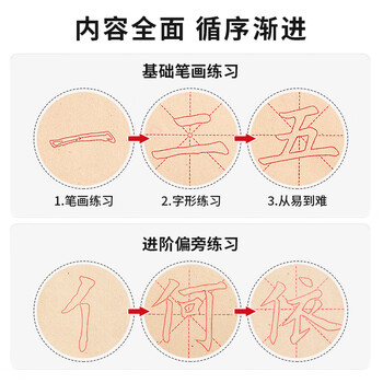 【全网低价】六品堂毛笔字帖初学者专用入门描红套装书法练字帖儿童小学生4-6年级同步临摹练习册欧体中楷毛笔字练习纸 【全网低价】六品堂毛笔字帖初学者专用入门描红套装书法练字帖儿童小学生4-6年级同步临摹练习册欧体中楷毛笔字练习纸