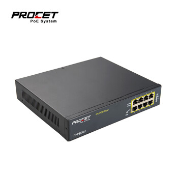 PROCET PT-PSE401G 4端口千兆POE供电器 POE供电模块 48V输出120W大功率 黑色