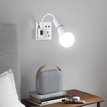 公牛(bull)床头无线小夜灯带开关插头直插式台灯卧室床头过道led照明