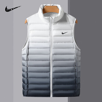 耐克(nike)羽绒马甲男秋冬季轻薄白鸭绒情侣款坎肩休闲渐变色无袖外套