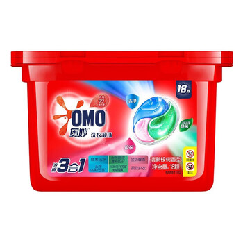 奥妙（OMO）清新桉树洗衣凝珠189G除菌除螨+洗衣凝珠4颗+衣领净400G*1