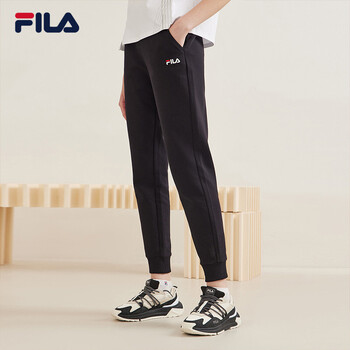 fila斐乐女士针织长裤高圆圆同款2021年冬季收口运动卫裤潮商场同款正