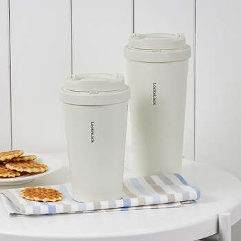 乐扣乐扣（LOCK&LOCK）遇见元气保温保冷咖啡杯弹跳盖男女颜值水杯LHC3271BEG白色400ML