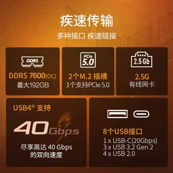 华硕TUF GAMING B650M-PLUS 重炮手主板 支持 CPU 9700X/9600X/7500F(AMD B650/socket AM5)